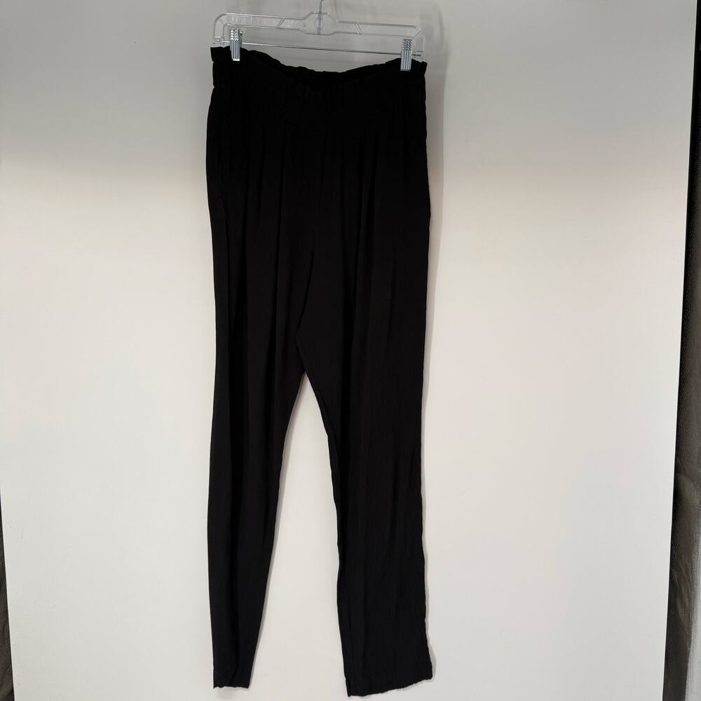 Sessun Montalvo Paperbag Trouser Pants Womens 42 US 10 Black Crinkle High Rise